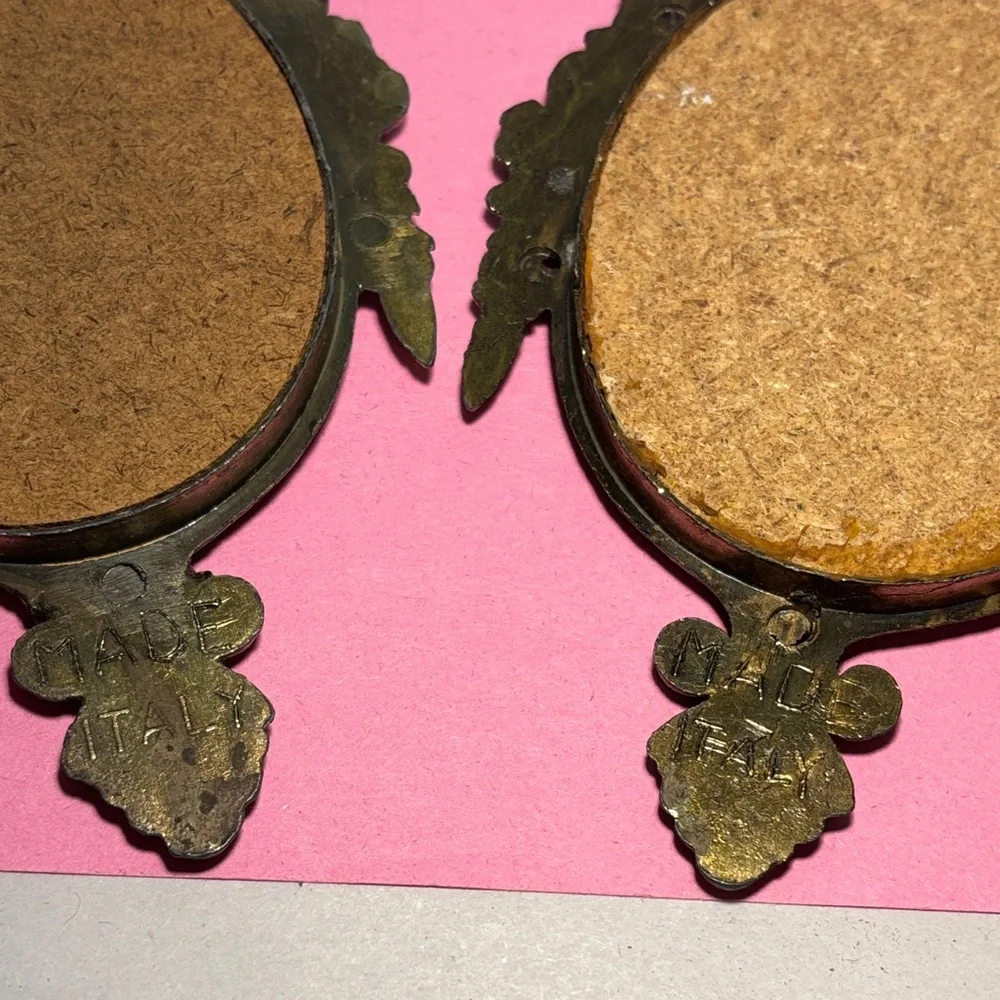 Vintage Ornate Style Bronze Wall Mirrors - Pair